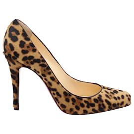 Christian Louboutin-Christian Louboutin Leopard Print High Heel Pumps in Multicolor Pony Hair-Other