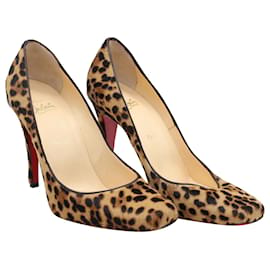Christian Louboutin-Christian Louboutin Leopard Print High Heel Pumps in Multicolor Pony Hair-Other