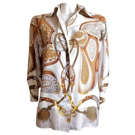 Camicia in seta Hermès Motivo Festival Multicolore