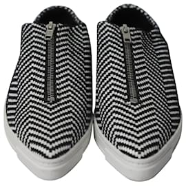 Stella Mc Cartney-Zapatillas deportivas con cremallera frontal Sligo Zigzag de Stella McCartney en lona negra-Otro,Impresión de pitón