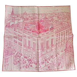 Hermès Gavroche silk scarf pink Pink