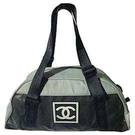 Chanel-Chanel CC Logo Travel/Sports Bag-Black,Green