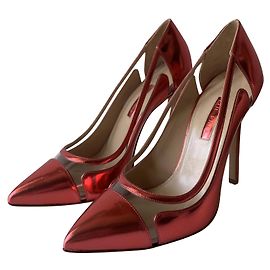 Escarpins Elie Saab en cuir corail 35 Corail