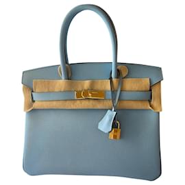 Hermès-Birkin 30-Azul claro