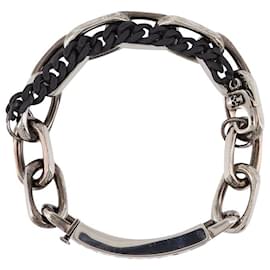 Alexander Mcqueen-Graffiti Bracelet in Silver and Black Brass-Silvery,Metallic
