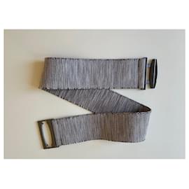 Adolfo Dominguez-Wide elastic belt with bronze color metal buckle Adolfo Dominguez T. 70 a 105 cm-Beige,Dark brown