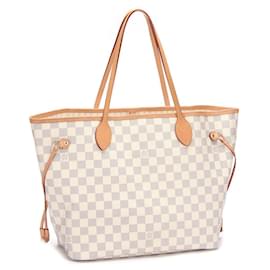 Louis Vuitton-Damier Azur Neverfull MM with Pouch-White
