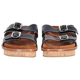 Chloé-Chloe Marah Topstitched Sandals in Brown Leather -Brown