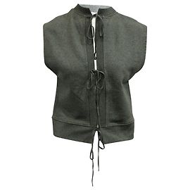 T by Alexander Wang Gilet pull noué sur le devant en coton gris Gris