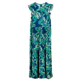 Autre Marque Robe Indi & Cold Imprimé Tropical Viscose Vert S Multicolore Vert