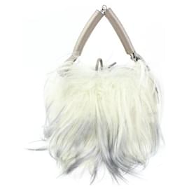 Fendi-Mini sac cabas en fourrure Selleria blanc x gris-Autre