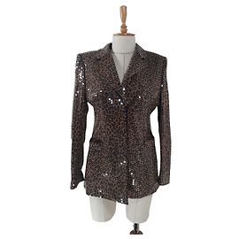 Escada Blazer con paillettes in seta Multicolore