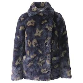 Zadig & Voltaire-Zadig & Voltaire Miles Leao Double-Breasted Printed Coat in Multicolor Faux Fur Polyester-Multiple colors