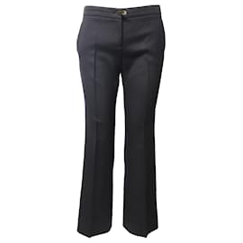 Gucci-Gucci Low-Rise Semi-Flare Trousers in Black Wool-Black
