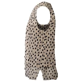 Kate Spade-Kate Spade Dotted Sleeveless Top in Cream Viscose-White,Cream