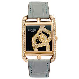 Relógio Hermès, "Cadeia de âncora de joalheiro de Cape Cod", Rosa ouro, cuir. Outro