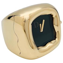 Dior-Dior watch ring, model "Nougat", in yellow gold and onyx.-Other