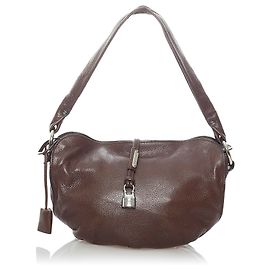 Céline Celine Brown Small Bittersweet Leather Shoulder Bag Brown Dark brown
