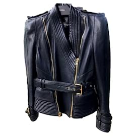 Balmain-Balmain Leather Jacket-Black
