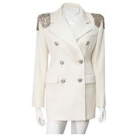 Jaqueta Alessandra Rich Branco Creme