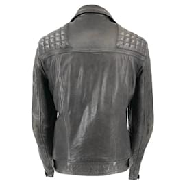 Autre Marque-All Saints leather jacket in black patina-Black