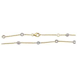 inconnue-Gutter-Halskette in zwei Goldtönen mit Diamanten besetzt.-Andere