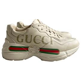 Gucci-Sneakers Rhyton-Bianco,Beige