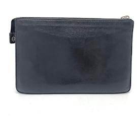 Fendi-[Used] FENDI Fendi Zucca Nero Slim Clutch Bag Leather/Harako Unisex Black x Brown-Brown,Black