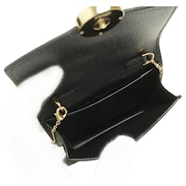 Fendi-[Used] Fendi shoulder mini bag diagonal small chain wallet calf leather black-Black