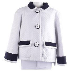 Giacca Chanel Bianca e Blu Scuro Bianco