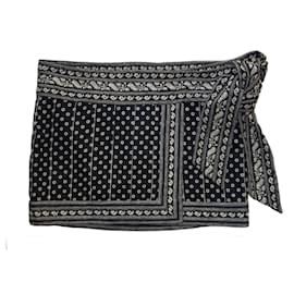 Isabel Marant Etoile-ISABEL MARANT ETOILE LYNE BOHO PRINT SKIRT-Black,White