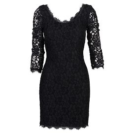 Diane Von Furstenberg DvF Zarita Spitzenkleid schwarz Schwarz