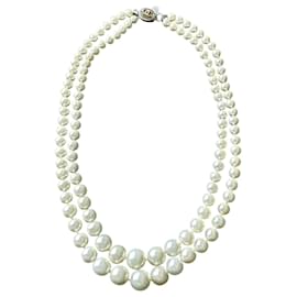Chanel-Collier chanel vintage intramontabile-Bianco sporco