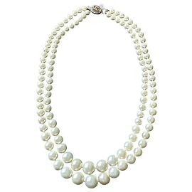 Collier chanel vintage timeless Blanc cassé