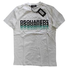 Camiseta de algodón blanca Dsquared2 Hombre M Blanco