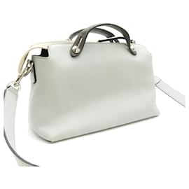 Fendi-[Used] FENDI FENDI 2WAY Bag Visor Way Calf Light Gray Silver-Other