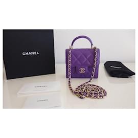 Chanel-Minibolsa Chanel Classic Roxo-Roxo