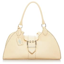 Fendi-Sac à bandoulière en cuir marron Fendi Selleria Sporty-Marron,Beige
