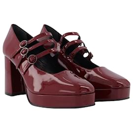 Carel-Pigalle Babies in Burgundy Patent Leather-Red,Dark red
