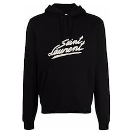 Saint Laurent-Saint Laurent Hoodie logo imprimé-Noir