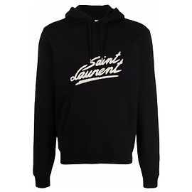 Kapuzenpullover mit Saint Laurent-Logo Schwarz