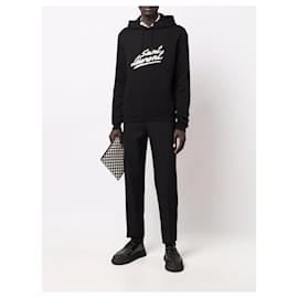 Saint Laurent-Saint Laurent Hoodie logo imprimé-Noir