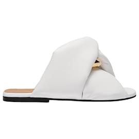 JW Anderson-Flat Twist Sandals in White Leather-White