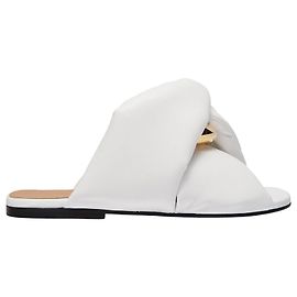 JW Anderson Sandálias Flat Twist em Couro Branco Branco