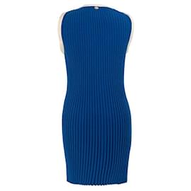 Chanel-Chanel mini dress in electric blue stretch with white trim-Blue