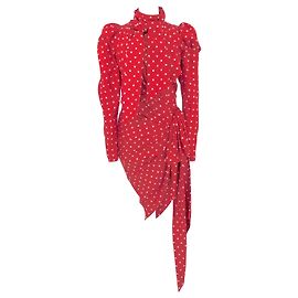 Abito Alexandre Vauthier in seta rossa a pois Rosso