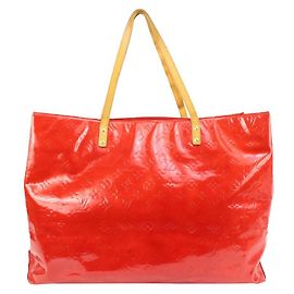 Louis Vuitton XL-Einkaufstasche mit rotem Monogramm Vernis Reade GM Andere