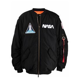 Balenciaga Nasa Bomberjacke mit Patch-Details schwarz Schwarz