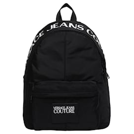 Autre Marque-Versace Jeans Nylon Logo Backpack-Black