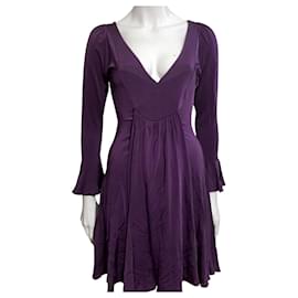 Just Cavalli-Just Cavalli lila Kleid aus gestrickter Viskose, Vereinigtes Königreich 10 Italienisch 42-Lila